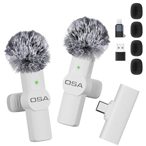 OSA Micrófono de Solapa inalámbrico USB-C para iOS/Android/PC/computadora portátil, micrófono inalámbrico para transmisión en Vivo, Vlogs, Youtube, micrófono con Clip Plug-Play, Color Blanco | Ya disponible en tu tienda friki favorita! En mundofriki.es!