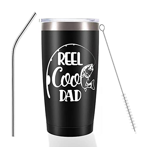 HIPOODAN Fishing Gifts for Dad,Fathers Day Fishing Gifts for Dad from Daughter,Dad Fishing Gifts for Birthday, Christmas, Retirement 20oz Stainless Steel Cup