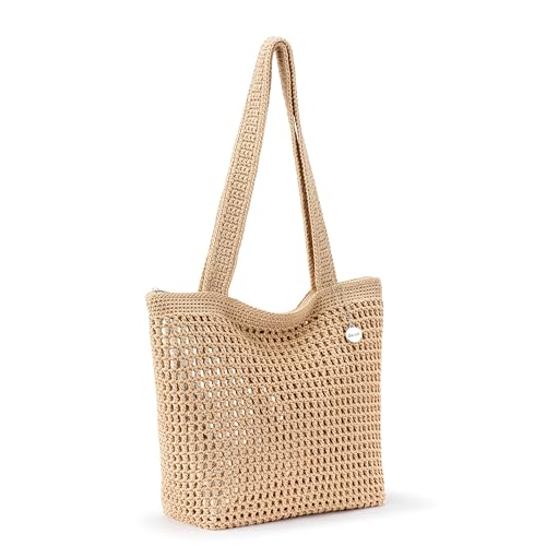 Image of The Sak Casual Classics Tote Bag - Hand Crochet Woman's Purse For Everyday, Travel, Beach Bag - Handbag With Shoulder Straps