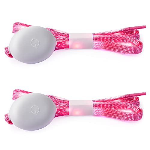 Syhood LED Light Up Shoe Laces Nylon LED Shoelaces with Flashing Shoe Laces for Party Favors Hip-hop Dancing (Pink)