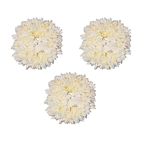 3 Pcs White Flower Hair Gajra Bands Cover