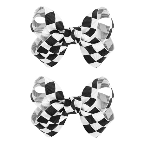 Pinzas para cabello con diseño a cuadros 3 pulgadas miniatura 1
