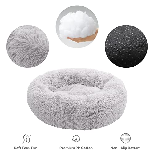 NOYAL Calming Dog Bed Donut Anti Anxiety Fluffy Dog Bed for Small Medium Dog and Cat - Image 3