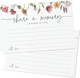 GardenCity Share a Memory Card - 50 Pack, Share a Memory Cards for Celebration of Life, Funeral, Memorial, Birthday, Graduation, Bridal Shower, 4” x 6', Wildflower
