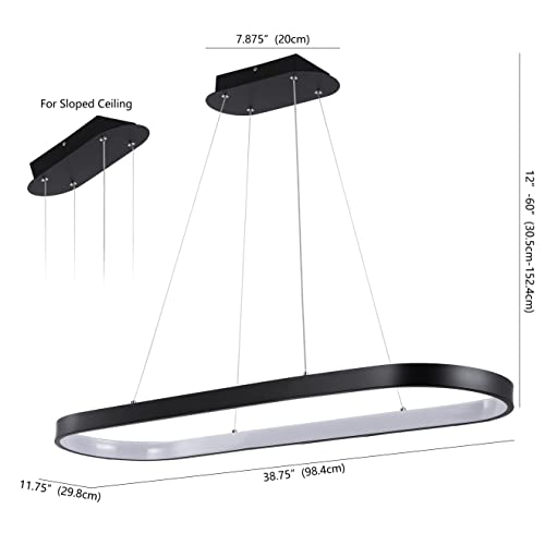 JONATHAN Y Nolan 1-Light Linear Integrated LED Pendant 38.75" Metal, Black by JONATHAN Y - Used condition - Image 3