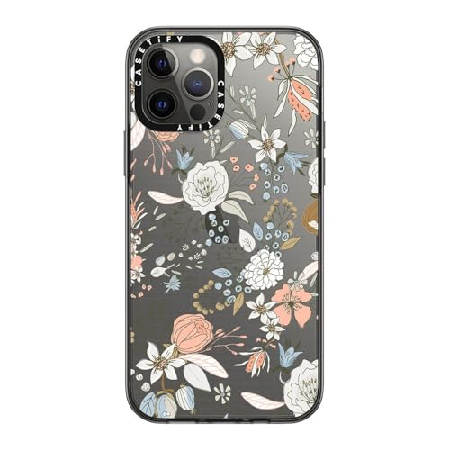 Coque iPhone 12 Pro rigide CASETiFY fine noire avec imprimé floral corail - 2