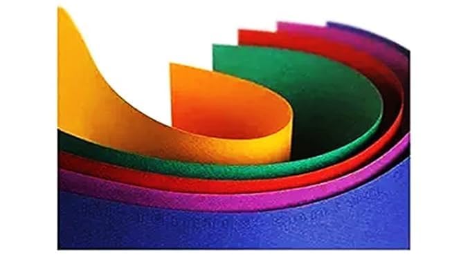 Image of SEJASCOLLECTIONS | Pack of 10 | Vibrant, Bright, A1, BIG / FULL Size, Pastel / Chart Sheets, Used in art and craft, collage, projects, posters etc. Plain / Unrulled, Size: 70x56 centimeters, 200 GSM thickness, Pastel Sheets.( Set of 2 sheets each, Orange, Dark Green, Red, Dark Pink, Dark Blue )