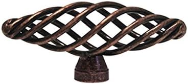 30 Pack Antique Copper Machined Bird Cage Birdcage Oval Nest Twist Wire Swirl 3" (76mm) Kitchen Cabinet Drawer Hardware Pull Knob 1338-76