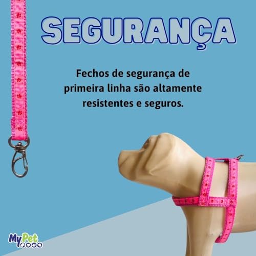MY PET BRASIL Peitoral Para Cachorros N°0 Ajuste Fácil No Corpo Do Pet Pata Osso Coleira Peitoral Re