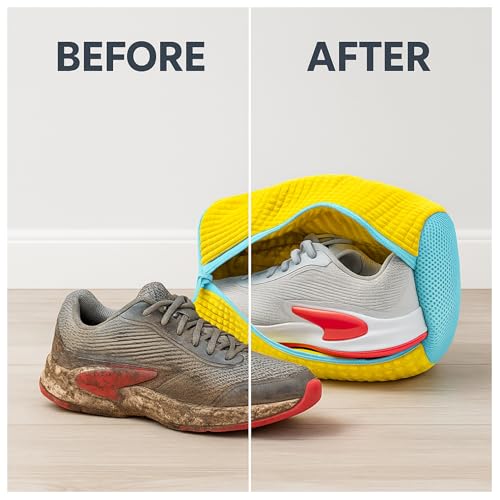 Shoe Washing Bags, 2 Pack Laundry Bags for Sneakers & Clothes, Washer & Dryer Protectors with Hidden Zipper, Reusable Microfiber Design.2