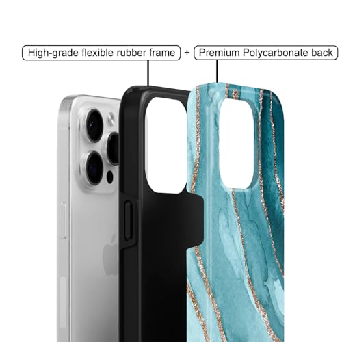 Image of COLORflow Back Cover Compatible with Samsung Galaxy A71 | Beautiful Blue Marble Golden Stripes | Designer Printed Glossy Armoured Bumper Back Cover Compatible with Samsung Galaxy A71