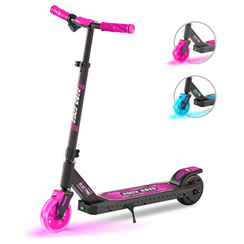 Yvolution Neon Edge Electric Scooter with LED Light-up Wheel for Kids Aged 8+
