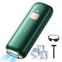 Salon-grade IPL laser hair removal device [Genuine 10° Ice Cooling system], Smart Laser Hair Removal epilator for Women & Men, Painless Full-Body Use, Permanent reduction with protective glasses/razor