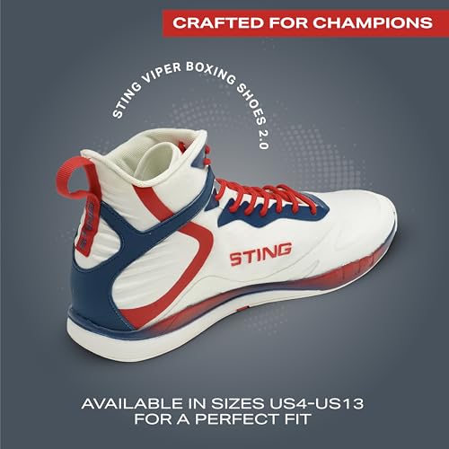 STING Viper Boxing Shoes 2.0, Lightweight and Durable Boxing Gear, Unisex Boxing Equipment for Better Movement, Breathability, and Support2