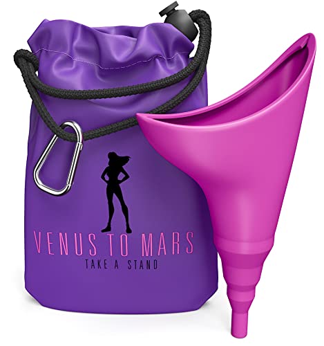 Venus To Mars Female Urination Device, Female Urinal For Women, Pee Funnel Lets You Pee Standing Up, Made Of Portable And Reusable Silicone, Use For Travel, Outdoor, Hiking, Camping, Car And Festivals