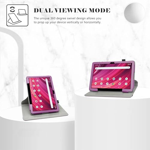 Housse BLU M10L Plus rotative violette avec support ajustable 360 - 2