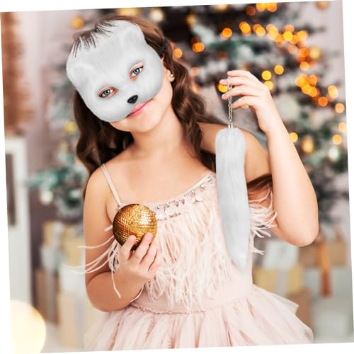Masque de renard avec queue fluffy en kit de 3 ensembles pour déguisement d'Halloween durable - 7
