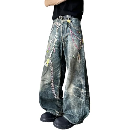 Men's Baggy Jeans Y2k Loose Fit Printed Denim Skater Pants Women Hip Hop Streetwear Wide Leg Trousers3