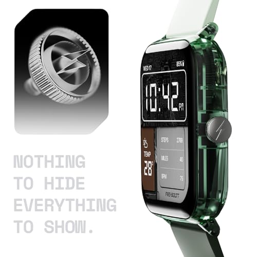 Image of Fire-Boltt Ninja Phantom Smart Watch 1.83 inch Display, Transparent Clear Body Design, Bluetooth Calling, 120+ Sports Modes, Voice Assistant, AI Outfit Watch Face Smartwatch for Men & Women Shadow Olive