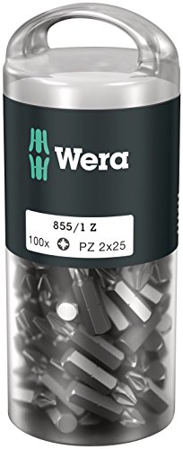 Wera 05072444001 Assortimento Di Bit, Ph2/Pz2, Argento, Set Di 100 Pezzi