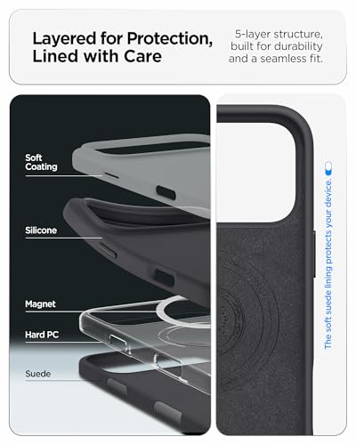 Spigen Silicone Fit MagFit for iPhone 17/18 Pro Max Case, Black | Silicone Exterior, Soft Microfiber Lining, Enhanced Grip, Camera Control Button Cover, Compatible with MagSafe - image 7