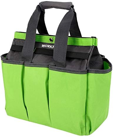 WORKPRO Garden Tool Bag, 8 Pockets Gardening Bag, Heavy Duty Oxford Garden Tote Caddy (Tools NOT Included), 12" x 12" x 6" - Thumbnail 3