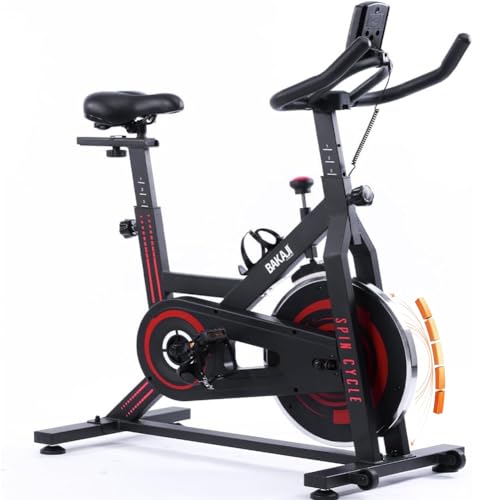 Immagine prodotto: BAKAJI Cyclette Spinning Bike con Display LCD Monitoraggio Tempo, Calorie, Distanza Bici Allenamento Fitness Palestra con Sediolino Imbottito Regolabile Ideale Cardio, Gambe, Pancia, Fianchi, Home Gym