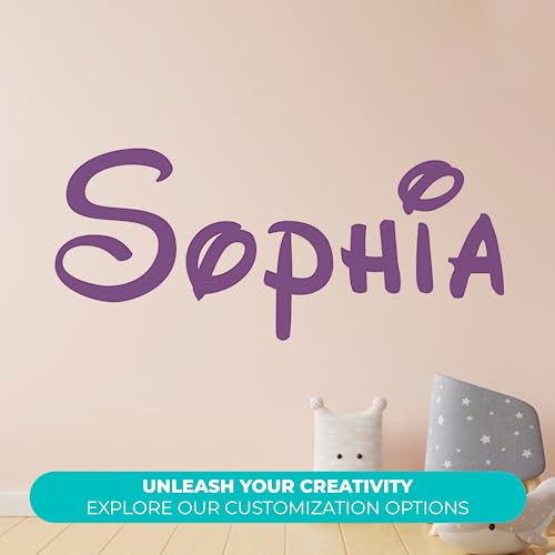 Custom Name Series Wall Decal Nursery - Baby Boy Girl Decoration - Mural Wall Decal Sticker For Home Interior Decoration Car Laptop (Am) (Wide 22") #TOP1