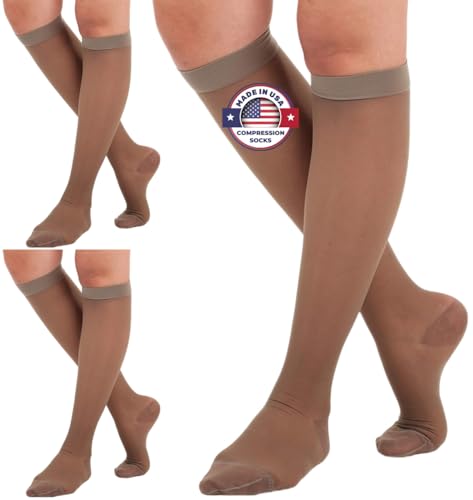 Sheer 15-20mmHg compression socks for women, 3 pairs
