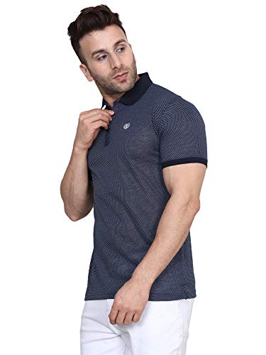 Image of ManHood Men's Summer Regular Fit Half Sleeve Casual Plain Solid Cotton Polo Neck T-Shirt with 3 Button Placket