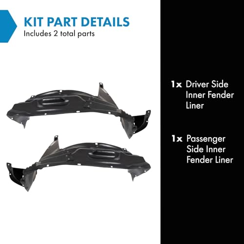 Image of TRQ Inner Fender Liner Set Compatible with 2010-2014 Toyota FJ Cruiser TO1249174 TO1250123