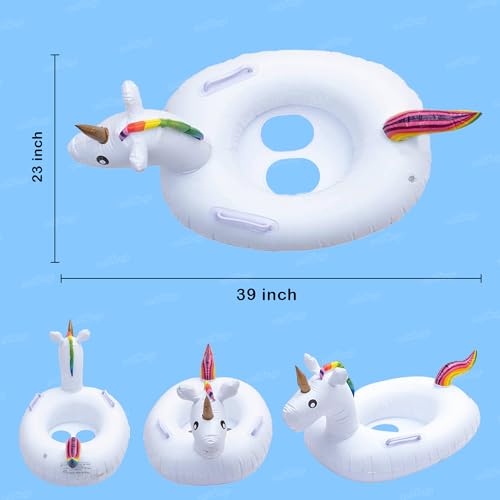 Image of Zest 4 Toyz Swimming Ring Swimming Tube for Kids Inflatable Tube for Swimming Pool Floaters for Kids Water Tube for Baby Swim Ring for 3+ Years Girls and Boys (Unicorn Shaped) White