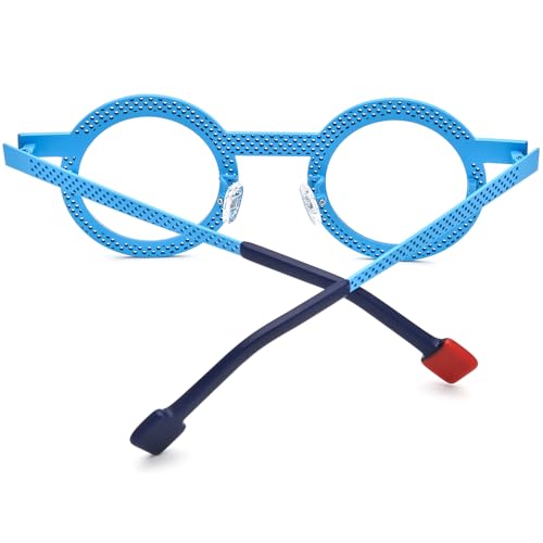 Image of FONEX Colorful Pure Titanium Glasses Frame Women Retro Round Eyeglasses