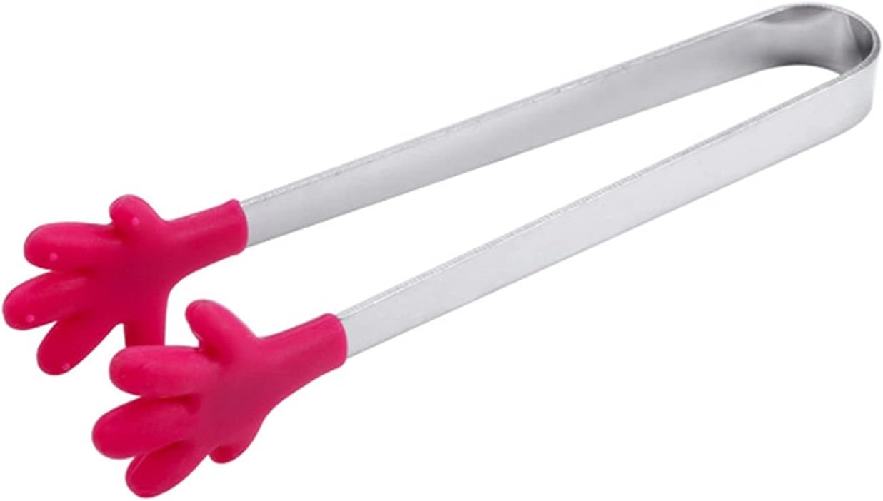 Xiaxian Store 小さなステンレス鋼のキッチントングの滑り止めヤシのデザインシリコーンの