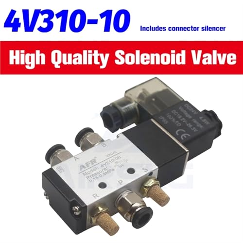 Válvula solenoide de aire de 5 vías para control de cilindros neumáticos de 4mm 8