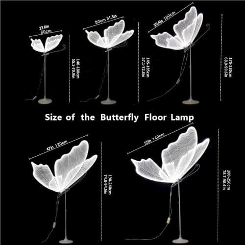 Lámpara de pie LED de mariposa con altura ajustable para decoración 2