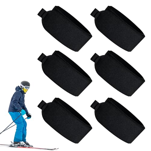 Banda portaesquís – 6 unidades acolchado protector ajustable – de fijación para snowboard y esquí | Para hombres y mujeres, snowboard, deportes en la nieve, al aire libre, viajes en descenso