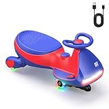 FanttikRide N7 Pro Kinder Elektroauto, Elektrisches Rutschauto mit Pedal, Typ C aufladbar Batterie Kinder Auto, 2 Geschwindigkeit Kippschutz Leuchtende Räder, Bluetooth, für Kind ab 3 Jahren, Blau