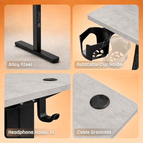 Image of ARTIKEL Artidesk Eco-Neo Height Adjustable Table for Office Work 120x60cm | Electric Standing Desk | Ergonomic Sit Stand Workstation | USB-A & Type-C Charging | 3 Memory Presets | 80kg Load Capacity
