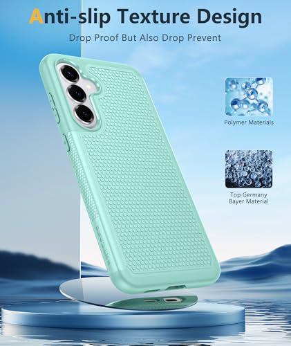 Image of FNTCASE for Samsung Galaxy S26 Plus Case: Military Grade Drop Protection, 14ft Drop Tested, Screen Protector Included, Anti-Slip Anti-Fingerprint Dual Layer Shockproof Phone Case Cover (Mint Green)