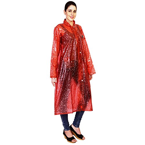 ZEEL Women's Translucent PVC Raincoat_RW203MRNAS_Maroon_50 Amazon.in
