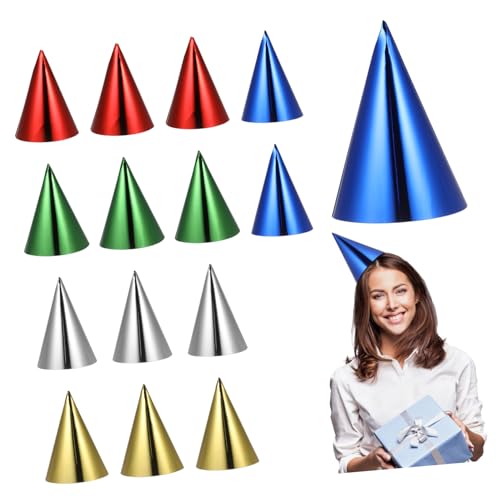WEKAMOS 15pezzi Cappelli Cono Colorati Per Feste Cappelli Decorativi Per Compleanni Cappellini Conici Per Feste Accessori Da Festa Divertenti Copricapi Per Celebrazioni