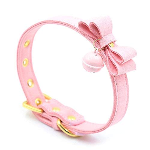 Leweceeo Pu Leather Bow Collar Necklace Choker With Bell Cat Cosplay Kitty Necklace Choker Collar For Women #TOP2