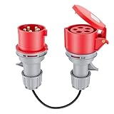 CEE Adapter 32A Stecker Auf 16A Kupplung, 32a auf 16a adapter 5-Phasig IP44 Schutz CEE 32A Stecker-CEE 16A Buchse Adapter 400v, Adapter 32A Auf 16A