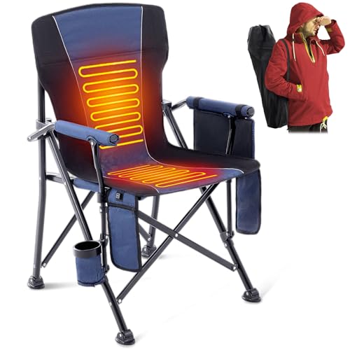 Heated Camping Chairs for Adults, Portable Heated Chairs for Outdoor, Outdoor Heated Chair, Folding...