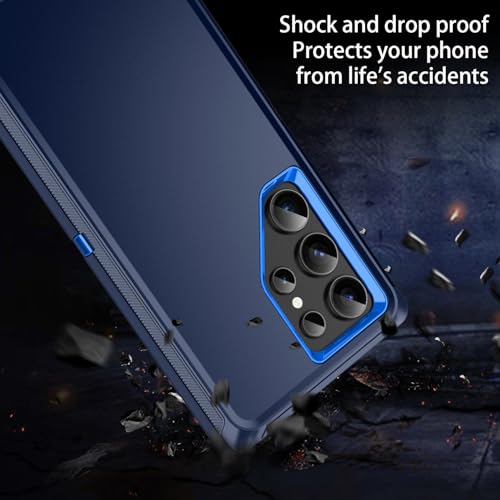 Golel for Samsung Galaxy S25 Ultra Case,[Heavy Duty Protection][Non-Slip][Shockproof] 3-Layer Rugged Cover Phone Case for Galaxy S25 Ultra,Dark Blue by Golel - Used condition - Image 2