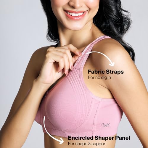 Image of NYKD NYB169 Cotton Non Padded Non Wired Encircled Shaping Bra Full Coverage Side Lift (Plus