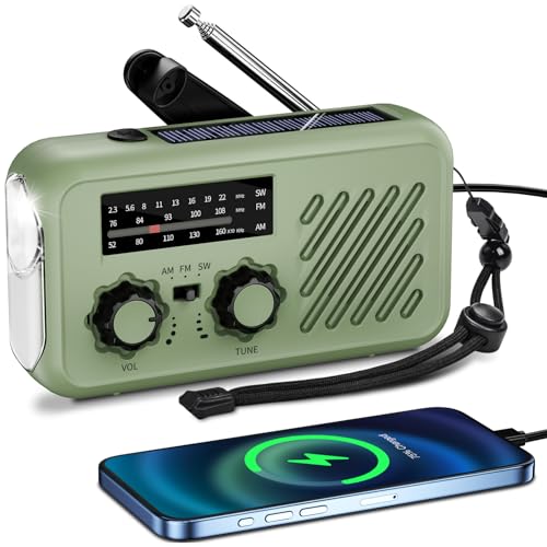Radio d'urgence AM FM portable dynamo solaire avec lampe de secours LED