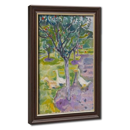 Impression sur toile Oies dans le verger Edvard Munch pour habiller un petit espace mural