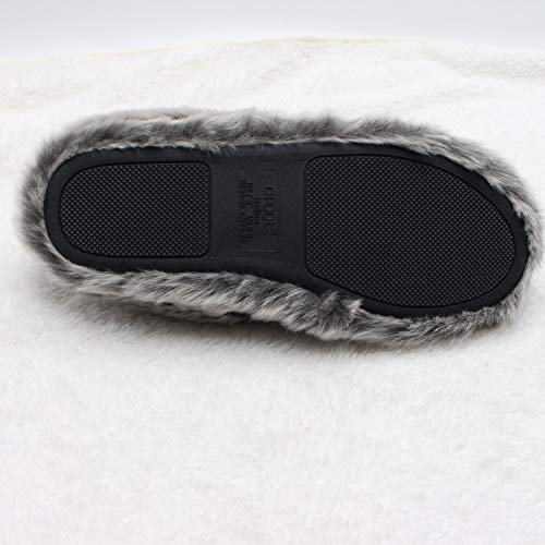 ofoot Womens Soft Comfortable Warm Furry Faux Fur House Knitted Slippers With Memory Foam Non Slip Indoor Outdoor Rubber Sole3